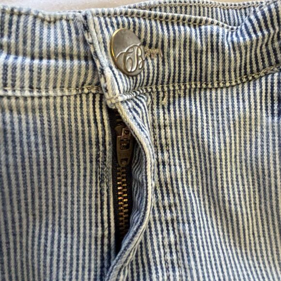 Code Bleu Women’s Jeans Stretch Light Wash Blue Railroad Striped Ankle Pants - Picture 4 of 10